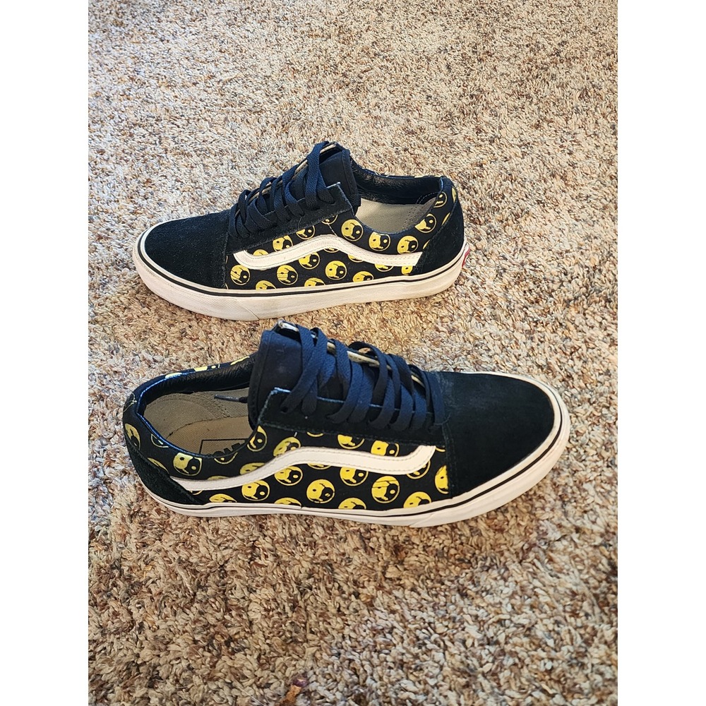 Vans Old Skool Daze Later Yin Yang Smiley Face Black Yellow Mens 9 Womens 10.5 - Picture 4 of 9